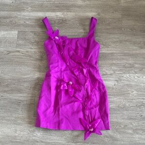 Elliatt Fuchsia Dress with Floral Detail